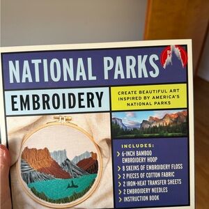National Parks Embroidery Kit - Blue, Teal, Brown